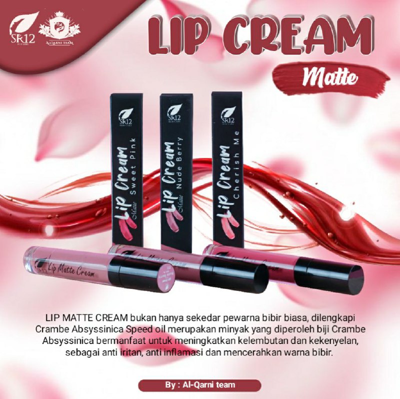 🌴Varian Lip Cream (Matte)🌴           Sifat tahan lama👄Lip cream Nude berry 👄Lip cream sweet pink👄Lip cream Cherish me