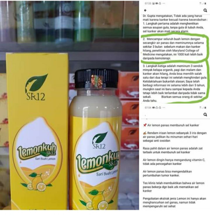 Ternyata manfaat lemon & vco itu luar biasa dalam melawan kankerDan yg paling penting nya lagi ternyata pemahaman saya selama ini salah besarSaya fikir lemon yg diminum hangat & dingin sama saja khasiat nya... Itu salah besarJika di minum dingin yg di dapat kan hanya vitamin C sajaTapi jika di minum dalam keadaan hangat maka akan mematikan sel kanker, karena di dapat dari pahitnya rasa lemon itulah yg merupakan zat aktif yg dapat membunuh sel kanker. So... Jangan lupa konsumsi lemon yaBiar terhindar dari penyakit menakutkan tersebut..Lemonkuh  SR12 ini dg kandungan 99,96% dari lemon murni, asem segernya lemon berasa banget yah, 4 tutup botol lemonkuh bisa di campur dengan 2000 ml atau setara 2 liter air yah,  jadi ekonomis buanget ya kan?🤗🤩Ready ya:🍋250 ml 🍋 500 mlWA/telegram 👉0821-5799-8873AGEN RESMI SR12 HERBAL SKINCARE BALIKPAPAN KAL-TIMIntips shopeeku yuksshopee.co.id/agenresmisr12Atautokopedia.com/sr12balikpapan