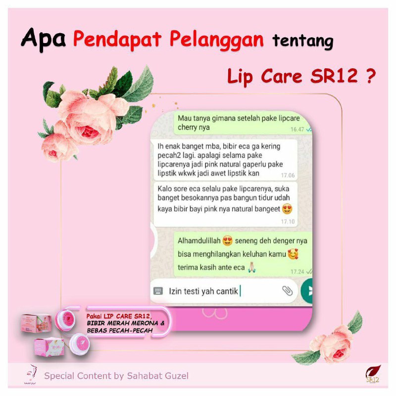 Lip Care SR12 si kecil mungil vitamin bibir yang sedang booming ini makin merajai dunia perbibiran 🤭🤩,Bagaimana tidak? Dengan hrga yg di bandrol cukup terjangkau,  kamu di suguhkan seabrek manfaat dg kualitas terbaik. .Bibir hitam jadi cerahBibir retak2 jadi lembut mulus kembaliBibir kering jadi lembabBikin bibirmu merona2 alami, ranum menul2Bikin senyum manis selalu menghiasi wajahmuMantaaap Betullllll😃👍👍👍Ready ya:👄Lip care cherry (berwarna)👄Lip care Natural (tidak tampak berwarna,  jika diperlukan bagi pria bisa pilih varian ini ya.Wa/telegram 👉0821-5799-8873AGEN RESMI SR12 HERBAL SKINCARE BALIKPAPAN, KAL-TIM Atau silahkan kunjungi dan belanja di toko online kami di 👇tokopedia.com/sr12balikpapanAtaushopee.co.id/agenresmisr12Lip Care SR12 si kecil mungil vitamin bibir yang sedang booming ini makin merajai dunia perbibiran 🤭🤩,Bagaimana tidak? Dengan hrga yg di bandrol cukup terjangkau,  kamu di suguhkan seabrek manfaat dg kualitas terbaik. .Bibir hitam jadi cerahBibir retak2 jadi lembut mulus kembaliBibir kering jadi lembabBikin bibirmu merona2 alami, ranum menul2Bikin senyum manis selalu menghiasi wajahmuMantaaap Betullllll😃👍👍👍Ready ya:👄Lip care cherry (berwarna)👄Lip care Natural (tidak tampak berwarna,  jika diperlukan bagi pria bisa pilih varian ini ya.Wa/telegram 👉0821-5799-8873AGEN RESMI SR12 HERBAL SKINCARE BALIKPAPAN, KAL-TIM Atau silahkan kunjungi dan belanja di toko online kami di 👇tokopedia.com/sr12balikpapanAtaushopee.co.id/agenresmisr12