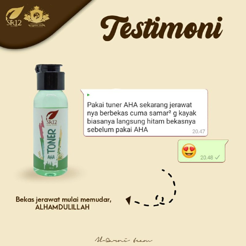 Toner AHA SR12 merupakan salah satu eksfloliating Toner nya SR12 Yang sangat ampuh memudarkan flek hitam. Eksfoliasi adalah proses pengelupasan sel kulit mati salah satu nya adalah flek hitam.Setelah pakai toner ini di sarankan wajib pakai suncare/sunblock SR12 agar kulitmu tidak mudah terbakar sinar matahari sehingga Skincare-an mu tidak sia2 dan hasil eksfloliasi dg toner AHA inipun tetap maksimal.Ready ya dear....🌸🌿🌸🌿WA/Telegram 👉 0821-5799-8873AGEN RESMI SR12 HERBAL SKINCARE BALIKPAPAN, KAL-TIMMampir shopeeku yuk👇shopee.co.id/agenresmisr12Atau tokpedku👇tokopedia.com/sr12balikpapanBisa pakai voucher free ongkir dan bisa COD juga lo.. GERCEEP🎉Toner AHA SR12 merupakan salah satu eksfloliating Toner nya SR12 Yang sangat ampuh memudarkan flek hitam. Eksfoliasi adalah proses pengelupasan sel kulit mati salah satu nya adalah flek hitam.Setelah pakai toner ini di sarankan wajib pakai suncare/sunblock SR12 agar kulitmu tidak mudah terbakar sinar matahari sehingga Skincare-an mu tidak sia2 dan hasil eksfloliasi dg toner AHA inipun tetap maksimal.Ready ya dear....🌸🌿🌸🌿WA/Telegram 👉 0821-5799-8873AGEN RESMI SR12 HERBAL SKINCARE BALIKPAPAN, KAL-TIMMampir shopeeku yuk👇shopee.co.id/agenresmisr12Atau tokpedku👇tokopedia.com/sr12balikpapanBisa pakai voucher free ongkir dan bisa COD juga lo.. GERCEEP🎉