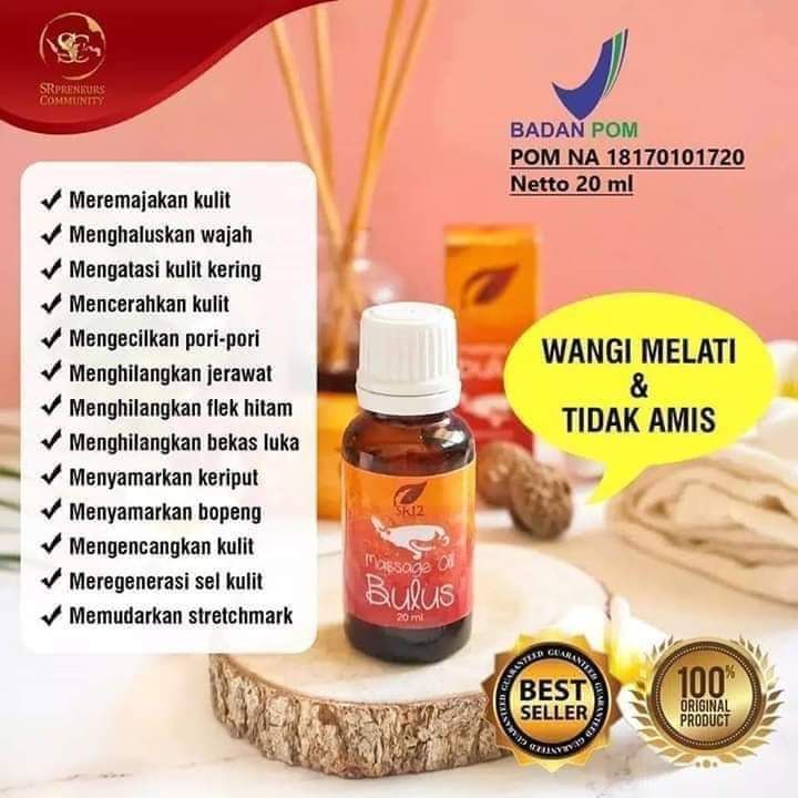 🔎 *MINYAK BULUS* Minyak bulus yang kaya akan vitamin E memiliki manfaat untuk kulit, mulai dari mengurangi peradangan, membantu pembentukan kolagen, hingga meningkatkan kelembapan dan elastisitas kulit. .Manfaat ini didapat karena vitamin E akan diserap oleh lapisan epidermis kulit dan digunakan untuk memperbaiki kulit yang mengalami kerusakan. Ini dibuktikan oleh sebuah studi yang menyebutkan bahwa vitamin E dapat mengurangi peradangan (baik yang terjadi di dalam tubuh atau kulit), sehingga membuat kulit lebih sehat dan awet muda. Sifat antioksidan yang ada pada vitamin E juga dianggap dapat mempercepat regenerasi kulit, mencegah kerusakan kulit, dan melindungi dari kanker kulit.Buruan di Order ....Wa/telegram 👉0821-5799-8873AGEN RESMI SR12 HERBAL SKINCARE BALIKPAPANAtau silahkan kunjungi toko online kami di 👇