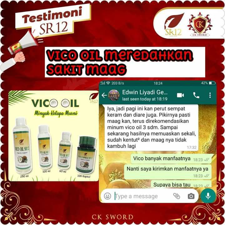 Assalamu'alaykum dear🌿🌸Salam Sehat, kulit cerah alamiHari ini saya akan menyampaikan salah satu dari sekian banyak manfaat VCO SR12 ya, yaitu untuk MAGH dan masalah lambung lainnyaApakah ini beberapa masalah Anda?👉Asam lambung brlebih?👉Sering begah?👉Sakit magh akut sampai kehilangan keseimbangan ?👉Makan salah,nggak makan makin salah.👉 gak bisa makan pedes?Nggak enak buanget ya kan ?Tenang, atasi dg VCO SR12,  insyaallah Ampuh, banyak yang sudah membuktikan.Magh sembuh, kulit jadi mulus cerah Alami nggak perlu minum colagen lagi, badan segar dan sehat. Kenapa harus VCO SR12 ?Karena VCO SR12 adalah minyak kelapa murni yang di ekstrak dari daging kelapa segar grade A yg di proses dengan teknik COLD PRESS,tanpa pemanasan, baik itu pemanasan matahari maupun kompor, sehingga menghasilkan minyak kelapa murni dengan kualitas terbaik, bening  tidak keruh serta tidak tengik.Ready STOK melimpah🤩Yok segera di orderWa/telegram 👉0821-5799-8873AGEN RESMI SR12 HERBAL SKINCARE BALIKPAPAN, KAL-TIMAssalamu'alaykum dear🌿🌸Salam Sehat, kulit cerah alamiHari ini saya akan menyampaikan salah satu dari sekian banyak manfaat VCO SR12 ya, yaitu untuk MAGH dan masalah lambung lainnyaApakah ini beberapa masalah Anda?👉Asam lambung brlebih?👉Sering begah?👉Sakit magh akut sampai kehilangan keseimbangan ?👉Makan salah,nggak makan makin salah.👉 gak bisa makan pedes?Nggak enak buanget ya kan ?Tenang, atasi dg VCO SR12,  insyaallah Ampuh, banyak yang sudah membuktikan.Magh sembuh, kulit jadi mulus cerah Alami nggak perlu minum colagen lagi, badan segar dan sehat. Kenapa harus VCO SR12 ?Karena VCO SR12 adalah minyak kelapa murni yang di ekstrak dari daging kelapa segar grade A yg di proses dengan teknik COLD PRESS,tanpa pemanasan, baik itu pemanasan matahari maupun kompor, sehingga menghasilkan minyak kelapa murni dengan kualitas terbaik, bening  tidak keruh serta tidak tengik.Ready STOK melimpah🤩Yok segera di orderWa/telegram 👉0821-5799-8873AGEN RESMI SR12 HERBAL SKINCARE BALIKPAPAN, KAL-TIM