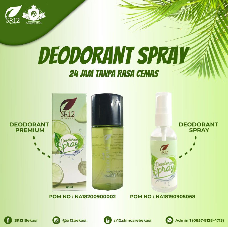 Assalamu'alaykum dear🌸🌿 Yok kenali apa masalah mu:👉 Bau Badan?👉 Ketiak hitam?👉 Ketiak basah?👉 sepatu bau?👉 Helm bau?👉 Kaki bau?👉 Deodorant mu menodai baju mu?👉 pakai deodorant kok badan masih bau?👉 capek..sebentar-sebentar cukur butek ?MOVE ON  yuk, ke deodorant Alami SR12 si deo kekinian yg tidak berbau tapi:🍋AMPUH mengatasi bau ketiak, bau kaki, bau sepatu, bau helm🍋Ampuh mencerahkan ketiak hitam🍋 Memperlambat pertumbuhan butek🍋 Tidak lengket&tidak menodai baju mu.🍋Tidak menyebabkan ketiak hitamOiya bagi bumil yng lagi enek/mual nyium bau Farfum, deodorant  SR12 ini sangat cocok karna tanpa farfum, tanpa Alkohol.Aman untuk bumil, busui & anak2Komposisi 100% HERBAL: Air murni, Tawas, jeruk nipis, kapur sirih dan Aloe barbadensis leaf JuiceReady ya 🤩🌿Deodorant premium 🌿Deodorant non premium  Wa/telegram 👉 0821-5799-8873 AGEN RESMI SR12 HERBAL SKINCARE BALIKPAPAN, KAL-TIMAtau kunjungi toko online kami:tokopedia.com/sr12balikpapanAtaushopee.co.id/agenresmisr12Assalamu'alaykum dear🌸🌿 Yok kenali apa masalah mu:👉 Bau Badan?👉 Ketiak hitam?👉 Ketiak basah?👉 sepatu bau?👉 Helm bau?👉 Kaki bau?👉 Deodorant mu menodai baju mu?👉 pakai deodorant kok badan masih bau?👉 capek..sebentar-sebentar cukur butek ?MOVE ON  yuk, ke deodorant Alami SR12 si deo kekinian yg tidak berbau tapi:🍋AMPUH mengatasi bau ketiak, bau kaki, bau sepatu, bau helm🍋Ampuh mencerahkan ketiak hitam🍋 Memperlambat pertumbuhan butek🍋 Tidak lengket&tidak menodai baju mu.🍋Tidak menyebabkan ketiak hitamOiya bagi bumil yng lagi enek/mual nyium bau Farfum, deodorant  SR12 ini sangat cocok karna tanpa farfum, tanpa Alkohol.Aman untuk bumil, busui & anak2Komposisi 100% HERBAL: Air murni, Tawas, jeruk nipis, kapur sirih dan Aloe barbadensis leaf JuiceReady ya 🤩🌿Deodorant premium 🌿Deodorant non premium  Wa/telegram 👉 0821-5799-8873 AGEN RESMI SR12 HERBAL SKINCARE BALIKPAPAN, KAL-TIMAtau kunjungi toko online kami:tokopedia.com/sr12balikpapanAtaushopee.co.id/agenresmisr12