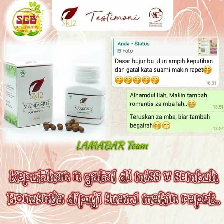 Biidznillah, ikhtiar pakai manjakani SR12., Keputihan and gatal di miss V jadi sembuh dan teratasi, bonus di puji suami lagi.. katanya makin 