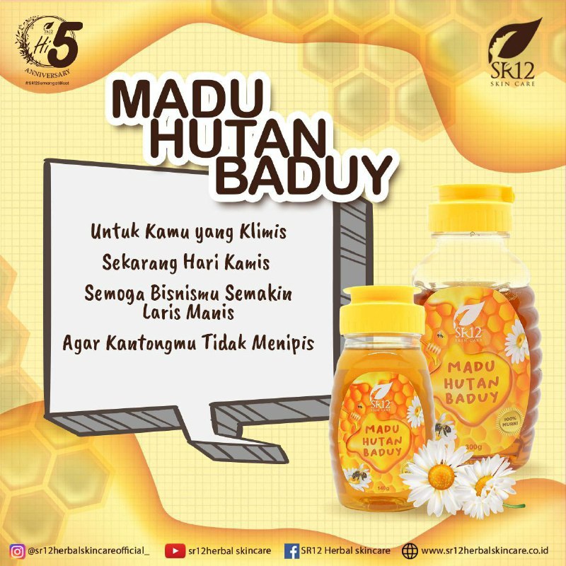 Assalamu'alaykum dear🌸🌿semangat  kamis manis.Semoga orderan hari ini berbaris-barisBisnis makin laris manis, kantongpun tidak menipis sehingga wajahnya makin glowing cerah kinyis-kinyis 🥰InsyaAllah semua jenis produk SR12  Ready stock ya🤩🤩🤩Madu Hutan Baduy 300 gram dan 140 gram ready semua ya ..Madu Asli tanpa campuran apapun, murni diambil dari lebah liar yg hidup di hutan Baduy, bukan lebah ternakKarena menghisap berbagai macam nextar/sari bunga di hutan Baduy...Jadi kualitas dan kealamiahan nya tetap terjagaMasyaAllah🤩Mantap euyyy, mantap jiwa, mantap betuuul👍👍👍Maknyossss🍯🍯🍯😋😋😋Diorder kuysss....WA/telegram 👉0821-5799-8873AGEN RESMI SR12 HERBAL SKINCARE BALIKPAPAN KAL-TIMMampir yuks 👇shopee*co*id/agenresmisr12Atautokopedia*com/sr12balikpapan______Untuk masuk link toko⤴️ (*) ganti (.)👍Bisa  pake voucher free ongkir dan COD lo...(shopeeku) 👍Bisa pake kupon free ongkir dan go send instan kurir ( Tokpedku )Assalamu'alaykum dear🌸🌿semangat  kamis manis.Semoga orderan hari ini berbaris-barisBisnis makin laris manis, kantongpun tidak menipis sehingga wajahnya makin glowing cerah kinyis-kinyis 🥰InsyaAllah semua jenis produk SR12  Ready stock ya🤩🤩🤩Madu Hutan Baduy 300 gram dan 140 gram ready semua ya ..Madu Asli tanpa campuran apapun, murni diambil dari lebah liar yg hidup di hutan Baduy, bukan lebah ternakKarena menghisap berbagai macam nextar/sari bunga di hutan Baduy...Jadi kualitas dan kealamiahan nya tetap terjagaMasyaAllah🤩Mantap euyyy, mantap jiwa, mantap betuuul👍👍👍Maknyossss🍯🍯🍯😋😋😋Diorder kuysss....WA/telegram 👉0821-5799-8873AGEN RESMI SR12 HERBAL SKINCARE BALIKPAPAN KAL-TIMMampir yuks 👇shopee*co*id/agenresmisr12Atautokopedia*com/sr12balikpapan______Untuk masuk link toko⤴️ (*) ganti (.)👍Bisa  pake voucher free ongkir dan COD lo...(shopeeku) 👍Bisa pake kupon free ongkir dan go send instan kurir ( Tokpedku )