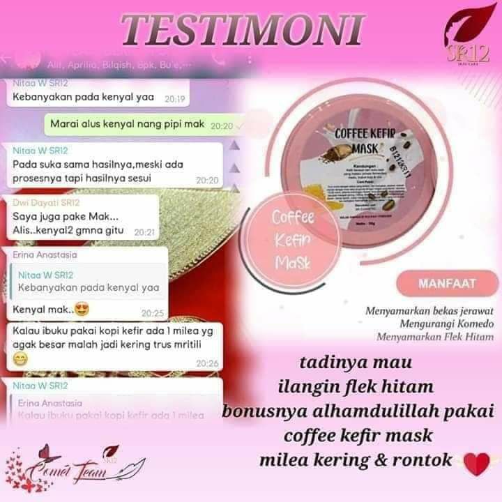 Masker kopi kefir SR12 memang jagonya menghilangkan flek hitam,  eh bonus nya MILEA ikutan hilang lo...👍🤩😎, tau nggak apa itu MILEA ?? itu lo bintil2 yang menyerupai jerawat tapi tak berisi,  biasanya si melia ini suka nongkrong di sekitar bawah mata😬, tentunya sangat mengganggu penampilanmu ya kan? Jangan khawatir di perawatan SR12 insyaAllah mampu hempaskan melia bandel tersebut, selain dengan masker kefir juga bisa dengan minyak VCO SR12 juga minyak Bulus lo..keren kaaaannn? Mantap kan? Produk nya SR12 memang TOP MARKOTOP,  herbal alami,  Cantik Sehat cerah Alami tanpa rasa khawatir 👍WA/telegram 👉0821-5799-8873 AGEN RESMI SR12 HERBAL SKINCARE BALIKPAPANAtau kunjungi toko online kami di👇 