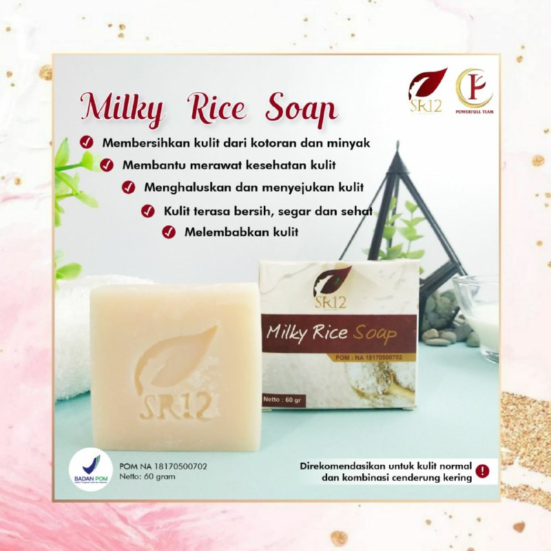 Salah satu bukti bahwa SR12 adalah herbalsabun aja di kerumuni  semut, kalo ada bahan kimia berbahaya pasti semut gak bakal mau, jadi gak ada keraguan dalam SR12 yaa.....🥰🥰🤩🤩🥛🍚 MILKYRICE SOAP 🍚🥛No BPOM : NA18170500702Perpaduan beras dan susu dipercaya dapat mengurangi kadar minyak wajah dan tetap menjaga kelembaban kulit.  Dengan pemakaian rutin diperkaya beras dan susu, vit B3, vit E dapat mengurangi noda wajah dan menjadikan kulit wajah lebih cerah.  *Sabun ini berekomendasikan untuk tipe kulit wajah normal / kombinasi cenderung kering.Ready ya...ORDER/KONSULTASI (free):WA/telegram 👉0821-5799-8873AGEN RESMI SR12 HERBAL SKINCARE BALIKPAPAN, KAL-TIMSalah satu bukti bahwa SR12 adalah herbalsabun aja di kerumuni  semut, kalo ada bahan kimia berbahaya pasti semut gak bakal mau, jadi gak ada keraguan dalam SR12 yaa.....🥰🥰🤩🤩🥛🍚 MILKYRICE SOAP 🍚🥛No BPOM : NA18170500702Perpaduan beras dan susu dipercaya dapat mengurangi kadar minyak wajah dan tetap menjaga kelembaban kulit.  Dengan pemakaian rutin diperkaya beras dan susu, vit B3, vit E dapat mengurangi noda wajah dan menjadikan kulit wajah lebih cerah.  *Sabun ini berekomendasikan untuk tipe kulit wajah normal / kombinasi cenderung kering.Ready ya...ORDER/KONSULTASI (free):WA/telegram 👉0821-5799-8873AGEN RESMI SR12 HERBAL SKINCARE BALIKPAPAN, KAL-TIM