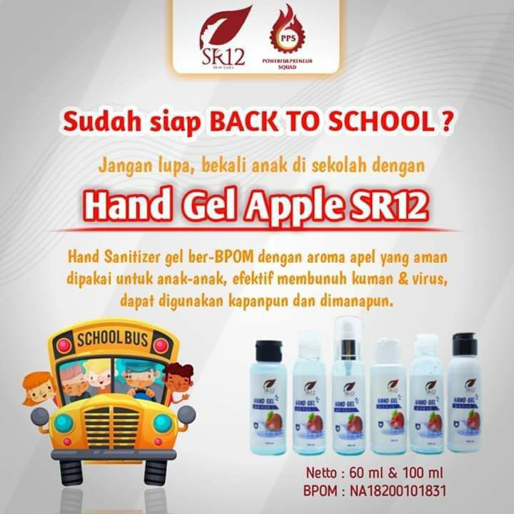 Hand Sanitizer/Hand Gel Apple SR12 👉Tidak membuat kulit kering meskipun di pakai berkali2👉Melembabkan/melembutkan kulit 👉 Membasmi kapalan👉Efektif  membasmi kuman (virus,bakteri dan jamur)👉Aman di pakai  untuk anak2👉Wangi nya segar.. tidak menyengat 👉Tidak lengket, cepat menguap👉 sudah BPOMMasih ada promo sampai 31 Desember ya:60 ml : 15 ribu100 ml  : 25 ribu500 ml : 70 ribu      WA/Telegram 👉0821-5799-8873AGEN RESMI SR12 HERBAL SKINCARE BALIKPAPAN , KAL-TIM