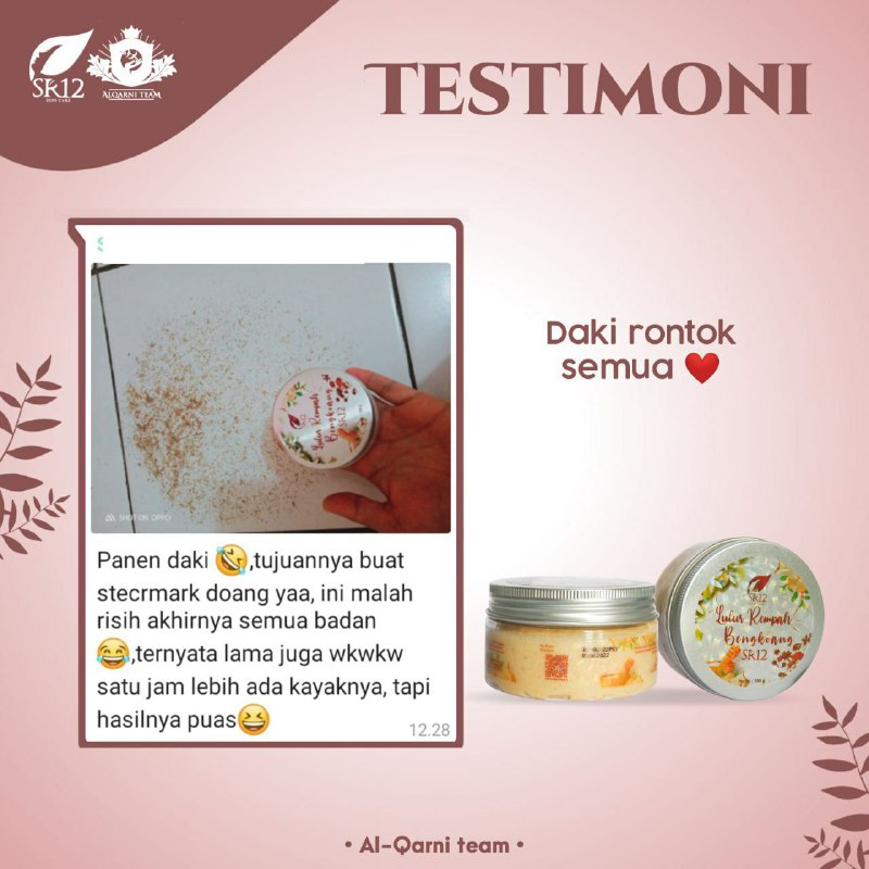 Kalau mau menikah jgn lupa pakai lulur ala-ala putri keraton dari SR12, aroma rempah nya khas pengantin baru🌸🌿Yang blum nikah juga boleh dong... pake Lulur rempah bengkoang SR12 biar mulus bening semriwing🤩Jadikan kulitmu lebih cerah maksimal di hari yg spesial..Mantul, kulit mulus cerah alami tanpa rasa khawatir, ya kan?🤗🤩👍Jelas merk/brand nya, mewah kemasannya, bukan sekedar tempel-tempelan👍Jelas komposisinya, ada expired date nya, ada batch numbernya👍Sudah terdaftar di  BPOM, jelas komposisinya👍Jelas owner-nya, pasangan Apoteker handal sama2 Sarjana Farmasi yang kompeten di bidangnya👍Bonafit perusahaannyaLantas apalagi yg masih kau ragukan?🤗Ready stok🤩WA/Telegram👉0821-5799-8873AGEN RESMI SR12 HERBAL SKINCARE BALIKPAPAN, KALTIMMampir ke Shopeeku yuk👇shopee*co*id/agenresmisr12Atautokopedia*com/sr12balikpapan________Utk masuk link toko⤴️ (*) ganti (.)(Bisa pake Voucher Free Ongkir dan bisa COD juga loh)Kalau mau menikah jgn lupa pakai lulur ala-ala putri keraton dari SR12, aroma rempah nya khas pengantin baru🌸🌿Yang blum nikah juga boleh dong... pake Lulur rempah bengkoang SR12 biar mulus bening semriwing🤩Jadikan kulitmu lebih cerah maksimal di hari yg spesial..Mantul, kulit mulus cerah alami tanpa rasa khawatir, ya kan?🤗🤩👍Jelas merk/brand nya, mewah kemasannya, bukan sekedar tempel-tempelan👍Jelas komposisinya, ada expired date nya, ada batch numbernya👍Sudah terdaftar di  BPOM, jelas komposisinya👍Jelas owner-nya, pasangan Apoteker handal sama2 Sarjana Farmasi yang kompeten di bidangnya👍Bonafit perusahaannyaLantas apalagi yg masih kau ragukan?🤗Ready stok🤩WA/Telegram👉0821-5799-8873AGEN RESMI SR12 HERBAL SKINCARE BALIKPAPAN, KALTIMMampir ke Shopeeku yuk👇shopee*co*id/agenresmisr12Atautokopedia*com/sr12balikpapan________Utk masuk link toko⤴️ (*) ganti (.)(Bisa pake Voucher Free Ongkir dan bisa COD juga loh)