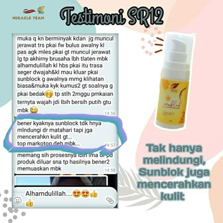 Bukan cuman melindungi tapi juga bisa mencerahkan 😱🥰 waaah keren bin mantul, harga nya juga terjangkau,  di banding sunblock   di klinik perawatan lain ada yg sampe 3 ratusan ribu Loch, sedangkan ini nggak nyampe 100 ribu Loch......praktis dan ekonomis buangeeet🥳🥳🥳.Segera di miliki Ready STOCK 🤩🤩🤩Wa/telegram 👉0821-5799-8873AGEN RESMI SR12 HERBAL SKINCARE BALIKPAPAN Atau silahkan kunjungi toko online kami di 👇