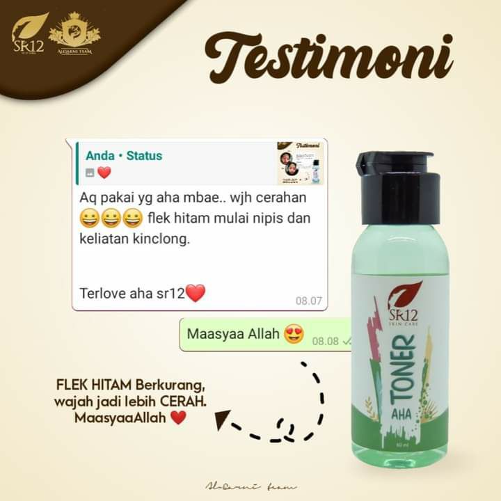 Toner AHA SR12 merupakan salah satu eksfloliating Toner nya SR12 Yang sangat ampuh memudarkan flek hitam. Eksfoliasi adalah proses pengelupasan sel kulit mati salah satu nya adalah flek hitam.Setelah pakai toner ini di sarankan wajib pakai suncare/sunblock SR12 agar kulitmu tidak mudah terbakar sinar matahari sehingga Skincare-an mu tidak sia2 dan hasil eksfloliasi dg toner AHA inipun tetap maksimal.Ready ya dear....🌸🌿🌸🌿WA/Telegram 👉 0821-5799-8873AGEN RESMI SR12 HERBAL SKINCARE BALIKPAPAN, KAL-TIMMampir shopeeku yuk👇shopee.co.id/agenresmisr12Atau tokpedku👇tokopedia.com/sr12balikpapanBisa pakai voucher free ongkir dan bisa COD juga lo.. GERCEEP🎉Toner AHA SR12 merupakan salah satu eksfloliating Toner nya SR12 Yang sangat ampuh memudarkan flek hitam. Eksfoliasi adalah proses pengelupasan sel kulit mati salah satu nya adalah flek hitam.Setelah pakai toner ini di sarankan wajib pakai suncare/sunblock SR12 agar kulitmu tidak mudah terbakar sinar matahari sehingga Skincare-an mu tidak sia2 dan hasil eksfloliasi dg toner AHA inipun tetap maksimal.Ready ya dear....🌸🌿🌸🌿WA/Telegram 👉 0821-5799-8873AGEN RESMI SR12 HERBAL SKINCARE BALIKPAPAN, KAL-TIMMampir shopeeku yuk👇shopee.co.id/agenresmisr12Atau tokpedku👇tokopedia.com/sr12balikpapanBisa pakai voucher free ongkir dan bisa COD juga lo.. GERCEEP🎉