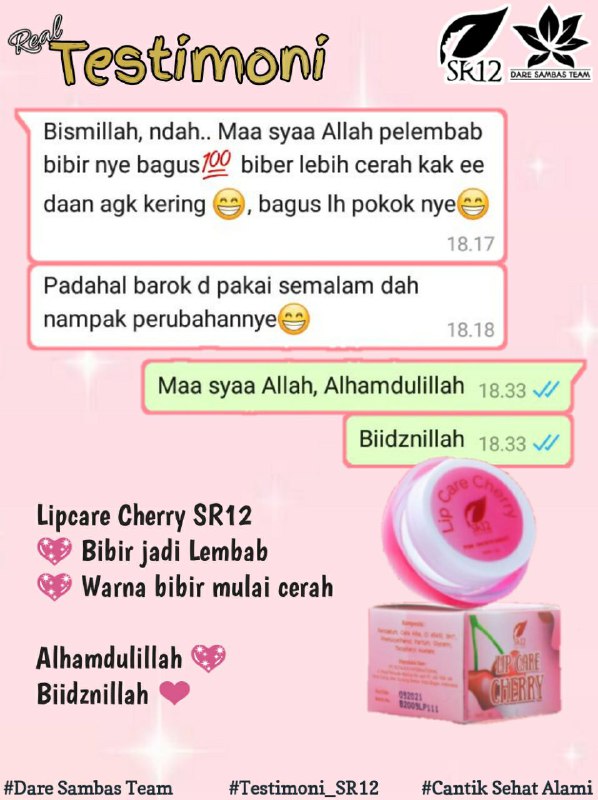 Baru di pakai semalam lo...udah ada perubahan 😱🤩 bibir jadi lebih cerah, nggak kering dan bibir jadi lembab serta sehat.#SR12Skincare aman tanpa rasa khawatir 😉#LipCareSR12Wa/telegram 👉0821-5799-8873Agen Resmi SR12 Herbal Skin care Balikpapan, Kal-Tim