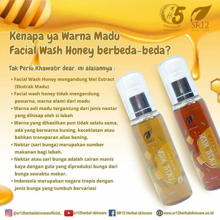 👆Kenapa ya warna facial wash honey dari SR12 berbeda-beda ???Itu karna warna facial wash honey berasal dari warna alami madu. Warna alami madu tergantung dari nextar/sari bunga yang di hisap oleh lebah.Jadi jangan khawatir ya dear🤗🤗🤗Ready: 🌿🌸Facial wash Madu ( untuk jenis kulit normal,  dan berminyak)🌿🌸Facial Wash Honey ( Untuk Jenis kulit normal,  kering)WA/Telegram 👉0821-5799-8873AGEN RESMI SR12 HERBAL SKINCARE BALIKPAPAN KAL-TIMIntip shopeeku yuk👇shopee.co.id/agenresmisr12Atau tokpedku👇tokopedia.com/agenresmisr12
